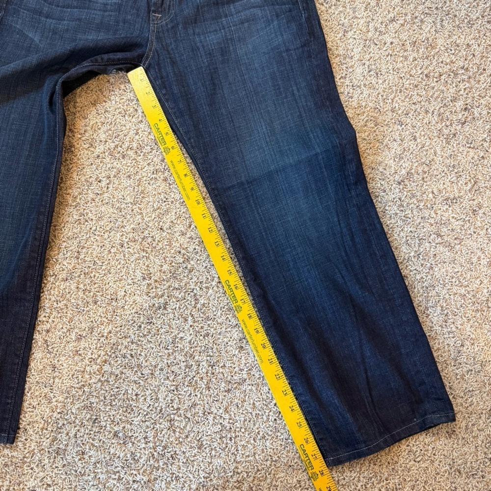 7 For All Mankind Austyn Jeans Mens 36x28 Dark Wash Straight Leg Designer Denim - Picture 11 of 13